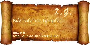 Kövécs Gergő névjegykártya
