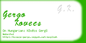 gergo kovecs business card