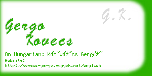 gergo kovecs business card